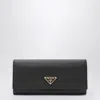 Prada Large Wallet In Black Saffiano Women In Black