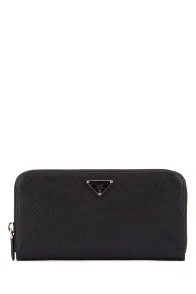 Prada Large Zip Wallet In 100% Calf Leather In F0632