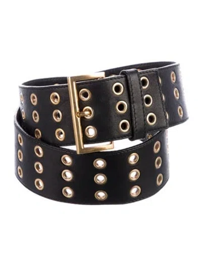 Pre-owned Prada Late 1990's - Early 2000's Leather Belt In Black