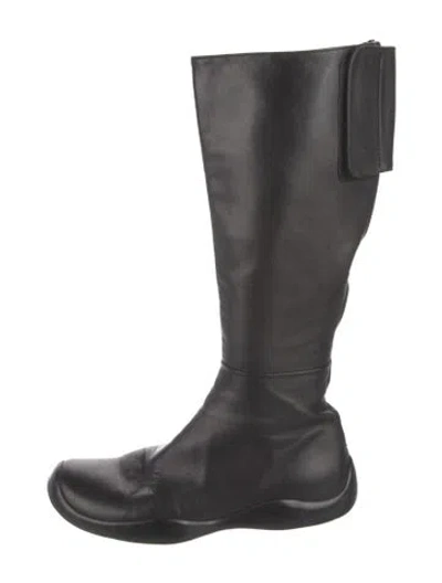 Pre-owned Prada Late 1990's - Early 2000's Leather Riding Boots In Black