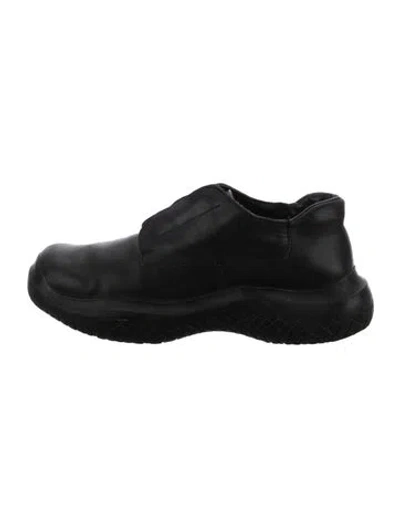 Pre-owned Prada Late 1990's - Early 2000's Leather Sneakers In Black