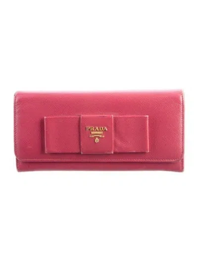 Pre-owned Prada Late 2000's - Early 2010's Compact Wallet In Pink