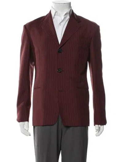 Pre-owned Prada Late 2000's - Early 2010's Mohair Blazer In Burgundy