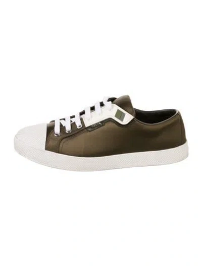 Pre-owned Prada Late 2000's - Early 2010's Satin Sneakers In Gold