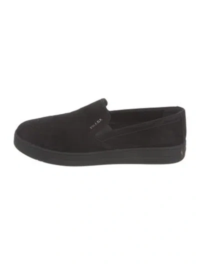 Pre-owned Prada Late 2000's - Early 2010's Suede Sneakers In Black