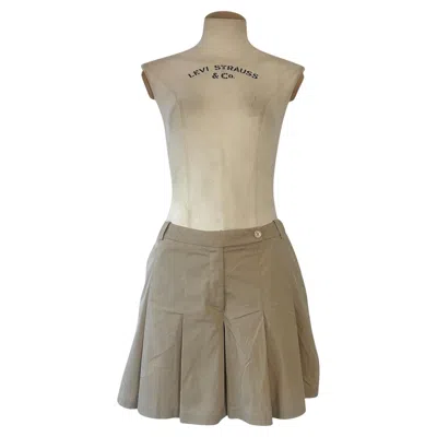 Pre-owned Prada Late 90s Khaki Pleated Skort In Brown