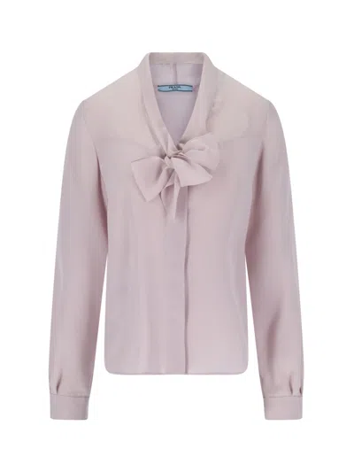 Prada Lavallière Shirt In Purple