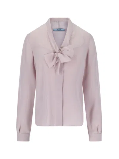Prada Lavallière Shirt – Purple In Pink