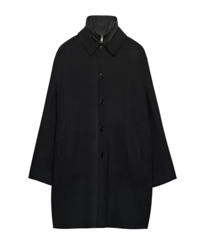 Prada Layered Cashmere Jacket In Black