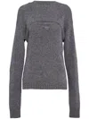 Prada Cut-out Detail Jumper In Grey