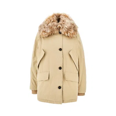 Prada Ld Panama Padded Parka Coat In Neutral