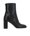 Prada 85 Leather Mid-calf Boots In Black