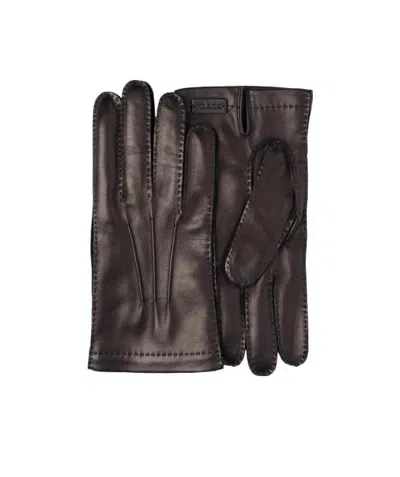 Prada Leather And Cashmere Gloves In Black