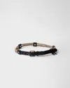 Prada Leather And Cord Belt In Black