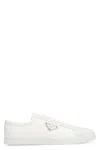 Prada Nylon And Leather Sneakers With Iconic Logo In White