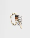 Prada Leather-detail Metal Keyring In Gold