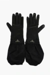 Prada Leather And Nylon Glovers With Embossed Logo
