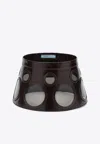 Prada Leather And Plexiglass Visor Hat