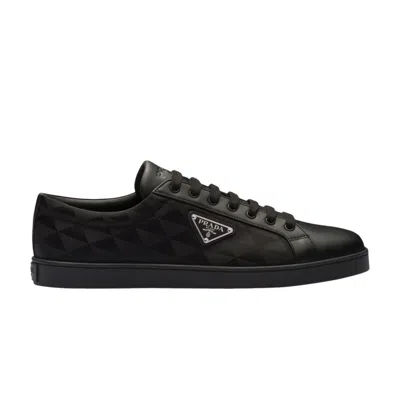 Pre-owned Prada Leather And Re-nylon Sneaker 'black Symbole Motif Pattern'