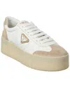 Prada Downtown Bold Nylon And Suede Sneakers In Transparent