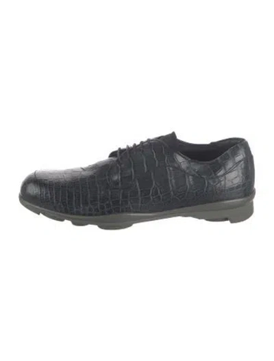 Pre-owned Prada Leather Animal Print Loafers In Black