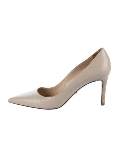 Pre-owned Prada Leather Animal Print Pumps In Neutrals