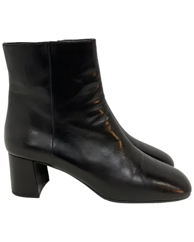 Prada Leather Ankle Boot In Black