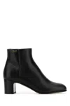 Prada 5 Cm Heel Leather Ankle Boots In Black