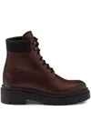 Prada Ebony Coloured Leather And Re-nylon Boot Women In Brown