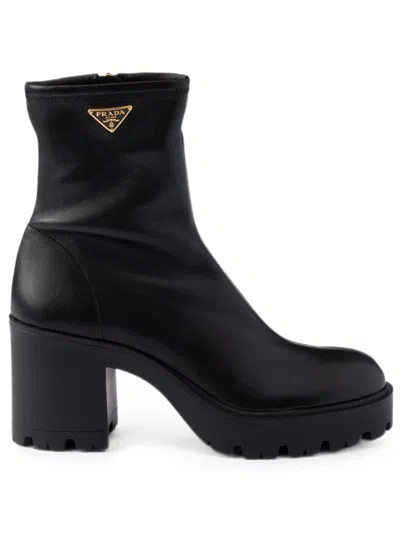 PRADA PRADA LEATHER ANKLE BOOTS