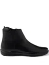 Prada Mens Black Toblach High Top Leather Ankle Boots Eur 43 / 9 Uk In Black