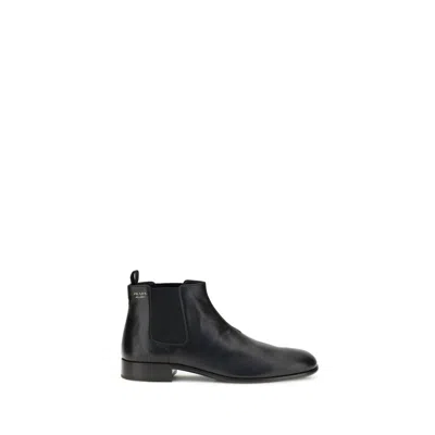 PRADA LEATHER ANKLE BOOTS