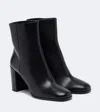 Prada Leather Ankle Boots In Black