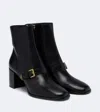 Prada Black Leather Ankle Boots In Black