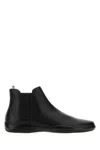 Prada Leather Ankle Boots In Black