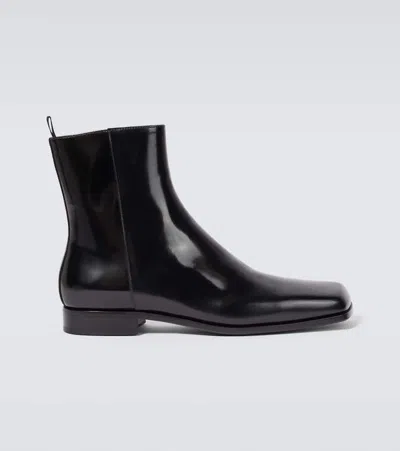 Prada Brushed Leather Chelsea Boots Boots And Ankle Boots Black