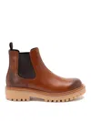 Prada Elastic-panel Leather Chelsea Boots In Brown