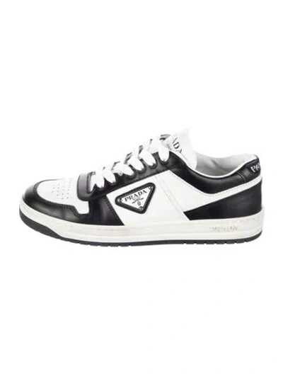 Pre-owned Prada Leather Athletic Sneakers In Black