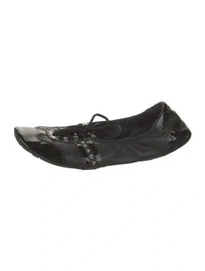 Pre-owned Prada Leather Athletic Sneakers In Black