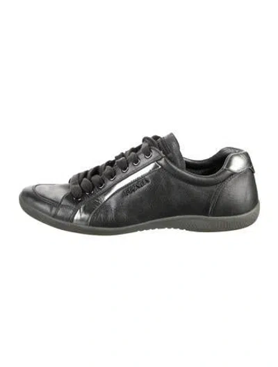 Pre-owned Prada Leather Athletic Sneakers In Grey