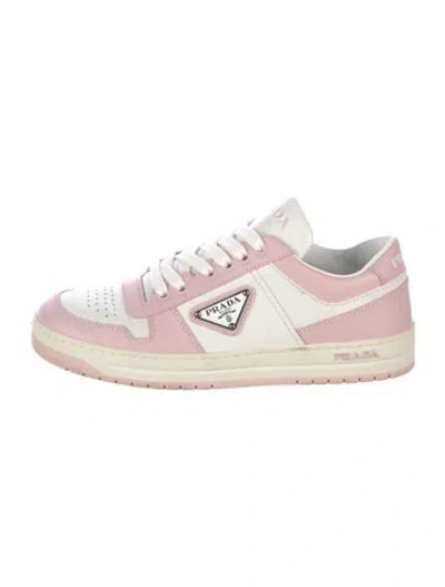Pre-owned Prada Leather Athletic Sneakers In Pink
