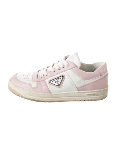 Pre-owned Prada Leather Athletic Sneakers In Pink