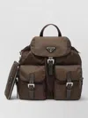 Prada Leather Backpack Adjustable Straps Front Flap