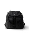 Prada Re-nylon Logo-plaque Backpack In Black