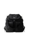 Prada Re-nylon Logo-plaque Backpack In Black