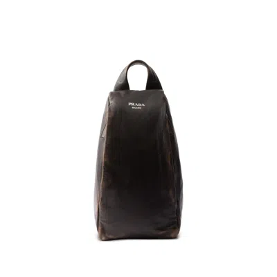 Prada Leather Backpack In Brown