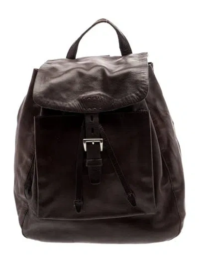 Pre-owned Prada Leather Backpack Vintage In Brown