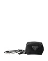 Prada Black Leather Bag Charm In Black