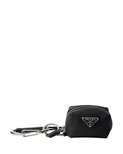 Prada Leather Bag Charm In Black