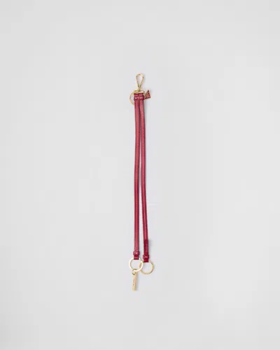 PRADA LEATHER BAG CHARM AND KEYCHAIN